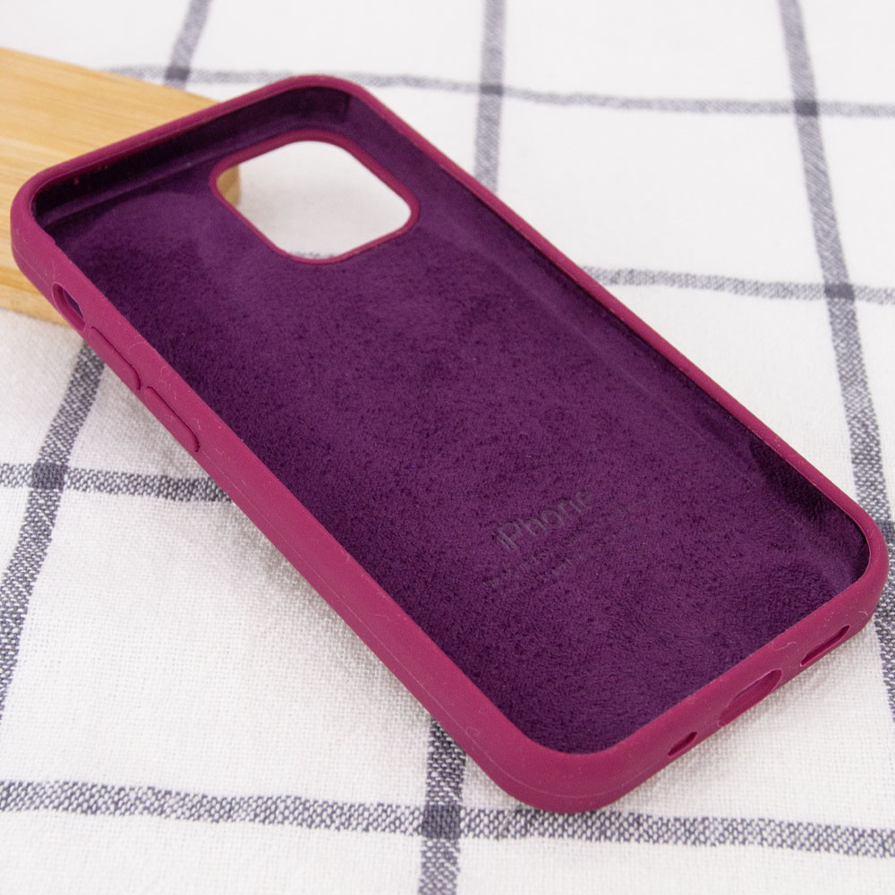 Silicone Case Full Protective (AA) для iPhone 12 / 12 Pro (Maroon)-2